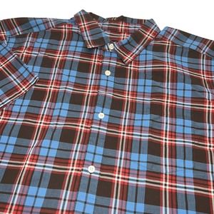 Patagonia Blue and Red Plaid Casual Button Down Shirt